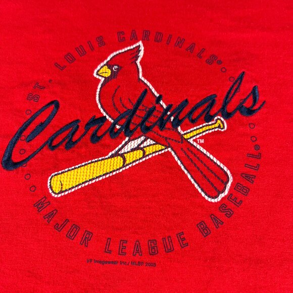 Y2K CSA MLB St Louis Cardinals Baseball Shirt Extra Large Red Embroidered Tee - Picture 4 of 14